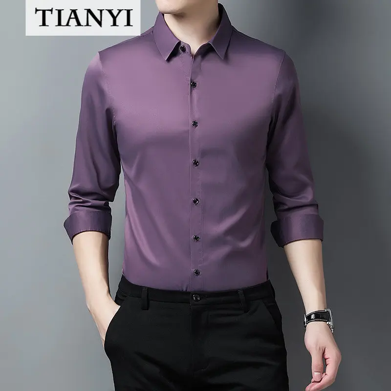 High-end luxury men's shirt new trend simple cardigan imitation mulberry silk solid color long-sleeved lapel men's shirt
High-end luxury men's shirt new trend simple cardigan imitation mulberry silk solid color long-sleeved lapel men's shirt