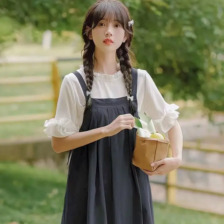 Dress Women Summer Simple Solid Leisure Korean Academy Style Sweet Ladies Fashion All-match Preppy Comfortable Loose Dress
Dress Women Summer Simple Solid Leisure Korean Academy Style Sweet Ladies Fashion All-match Preppy Comfortable Loose Dress