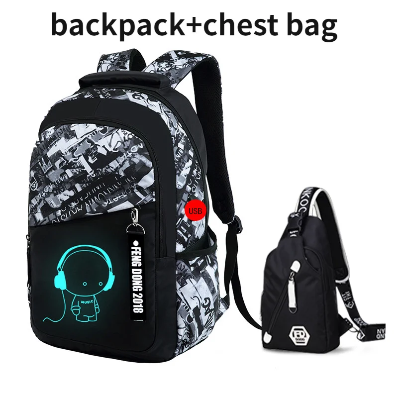 Unisex USB Luminous 15.6 Inch Latop Backpack Sets Schoolbag Teenage Teenagers School Bag Travel Student Book for Boys Girls
Unisex USB Luminous 15.6 Inch Latop Backpack Sets Schoolbag Teenage Teenagers School Bag Travel Student Book for Boys Girls