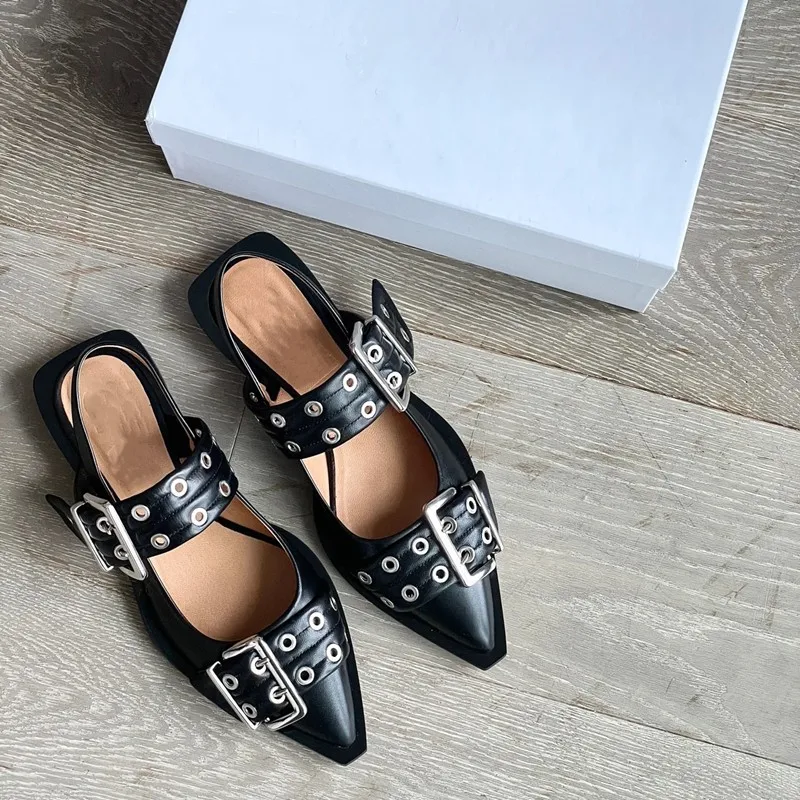 Chunky Buckle' Ballet Flats Women Pointed Toe Retro Slingback Mary Janes Shoes For Ladies Cut-outs Shallow Footwear 2023 Brand
Chunky Buckle' Ballet Flats Women Pointed Toe Retro Slingback Mary Janes Shoes For Ladies Cut-outs Shallow Footwear 2023 Brand