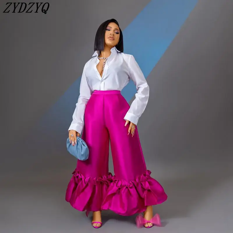 ZYDZYQ Women Clothing Zip-waist Ruffles Satin Wide-leg Pants Summer Fashion Casual Club Outfit Y2k Clothes Streetwear Wholesale
ZYDZYQ Women Clothing Zip-waist Ruffles Satin Wide-leg Pants Summer Fashion Casual Club Outfit Y2k Clothes Streetwear Wholesale