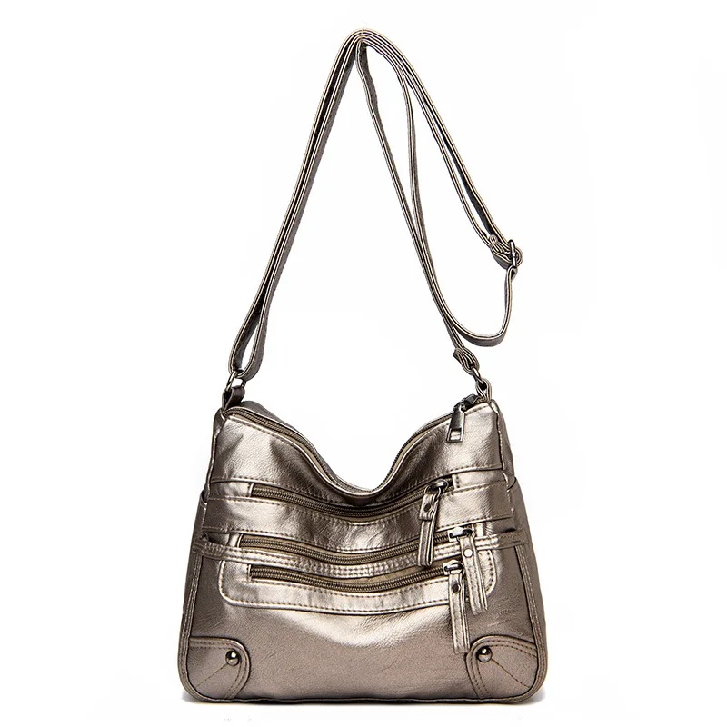 Women's Shoulder Bag New Soft Leather Fashion Double Layer Messenger Bag Large Capacity Washed Leather Ladies Bag
Women's Shoulder Bag New Soft Leather Fashion Double Layer Messenger Bag Large Capacity Washed Leather Ladies Bag