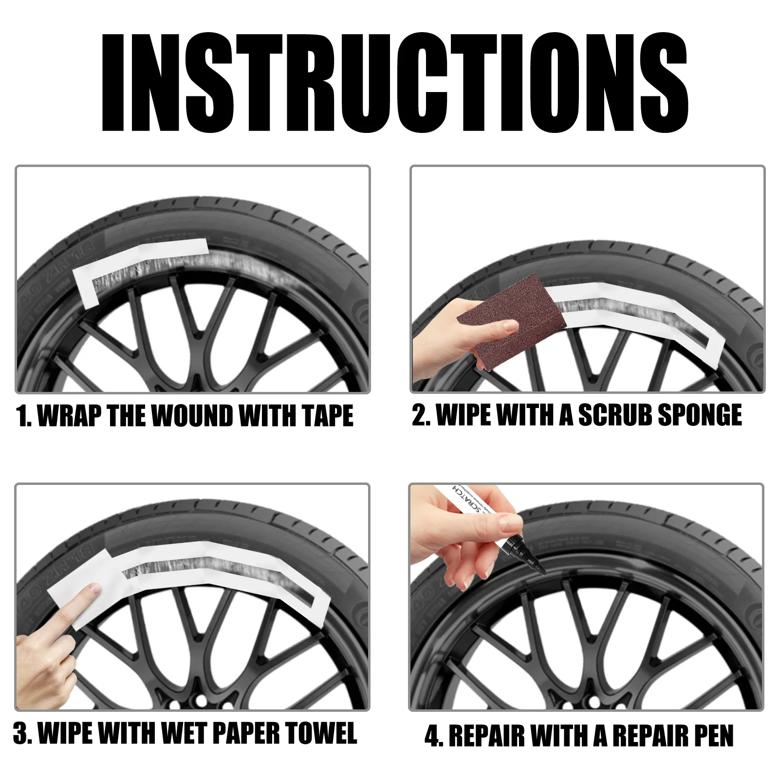 Universal Car Scratch Repair Paint Pen Car Maintenance&Repair Auto Touch Up Pens Waterproof Mending Painting Pen For Black Wheel
Universal Car Scratch Repair Paint Pen Car Maintenance&Repair Auto Touch Up Pens Waterproof Mending Painting Pen For Black Wheel
