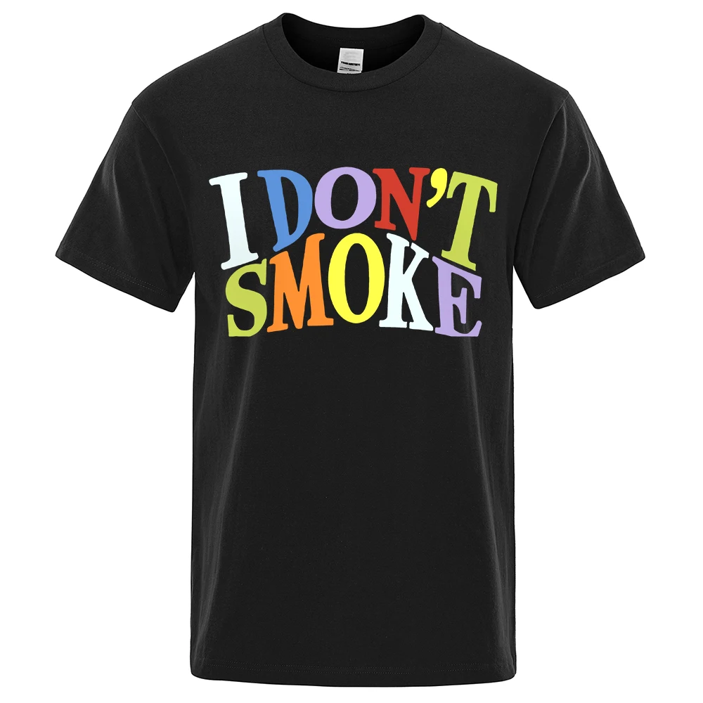 

I Don'T Smoke Co-Branded Print T-Shirts Men Fashion Cotton Short Sleeve Summer Oversize T-Shirts O-Neck Casual Street Streetwear