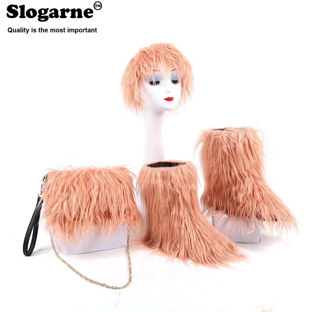 Women's Snow Boots Outdoor Fur Boots Fluffy Fur Female Luxury Furry Plush Bottes Big Size Warm Winter Shoes Bag Cap Hat Full Set
Women's Snow Boots Outdoor Fur Boots Fluffy Fur Female Luxury Furry Plush Bottes Big Size Warm Winter Shoes Bag Cap Hat Full Set
