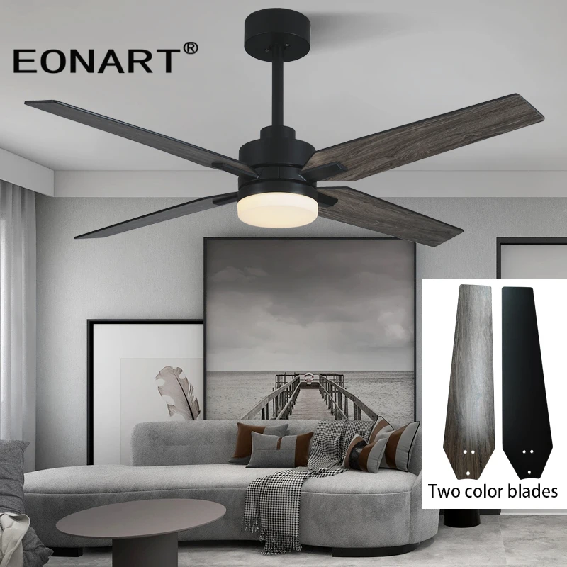 

52 Inch Modern Roof Ceiling Fan Led Lamp Home Fans Indoor Decorate Plywood Blade Dc Ceiling Fan With Remote Control Ventilador