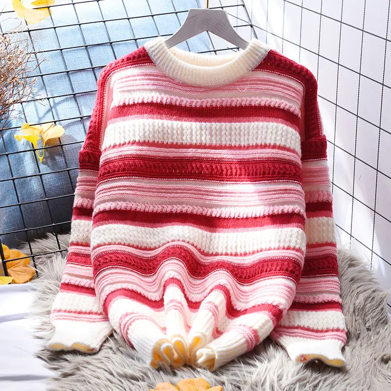 Red Sweater Striped Women's Top Plus Size Burberry Korean Fashion Sweater Women Long Sleeve Top Pullovers Kawaii Clothes
Red Sweater Striped Women's Top Plus Size Burberry Korean Fashion Sweater Women Long Sleeve Top Pullovers Kawaii Clothes
