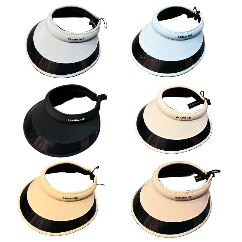 

Korean UV Protection Sun Hat Outdoor Big Brim Empty Top Hat Adjustable Sunscreen Visor Hat Must Have Item for Summer
