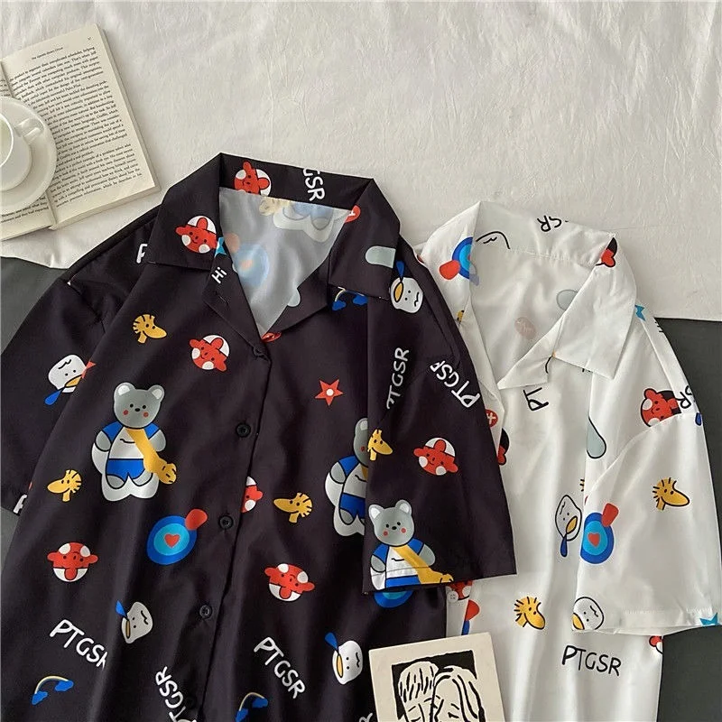 Chic Cartoon Bear Graphic Button Up Shirt Notch Turn-down Collar Short Sleeve Blouses Summer Large 2XL Men Woman Harajuku Teens
Chic Cartoon Bear Graphic Button Up Shirt Notch Turn-down Collar Short Sleeve Blouses Summer Large 2XL Men Woman Harajuku Teens