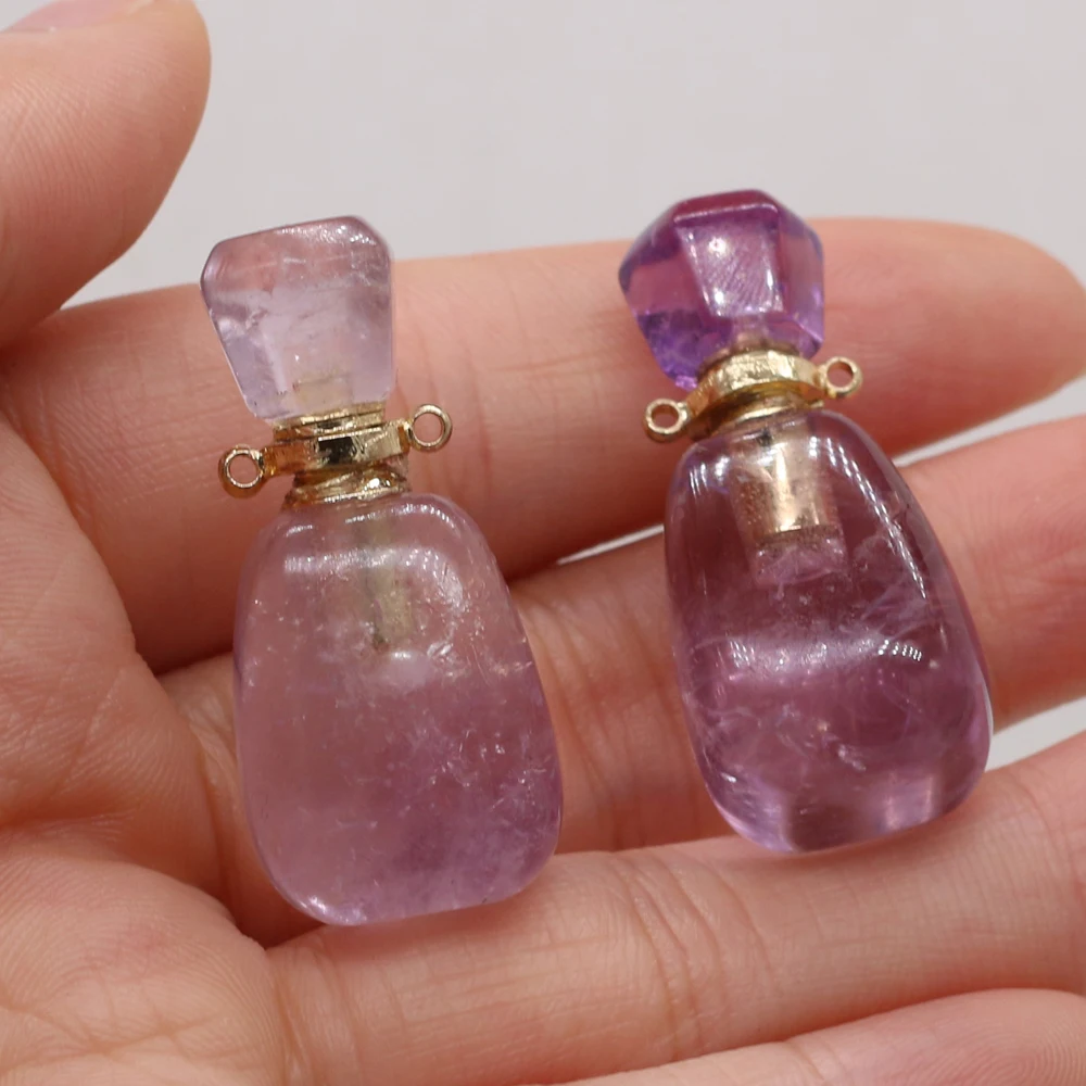 Natural Stone Amethyst Perfume Bottle Diffuser Pendant For Jewelry MakingDIY Necklace Accessories Healing Gems Charm Gift17x35mm
Natural Stone Amethyst Perfume Bottle Diffuser Pendant For Jewelry MakingDIY Necklace Accessories Healing Gems Charm Gift17x35mm