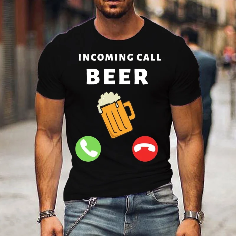 Cute Incoming Call Beer T-shirts For Men Summer Tee Shirt Graphic Casual Short Sleeve Round Neck Tops Male Clothing Camiseta
Cute Incoming Call Beer T-shirts For Men Summer Tee Shirt Graphic Casual Short Sleeve Round Neck Tops Male Clothing Camiseta