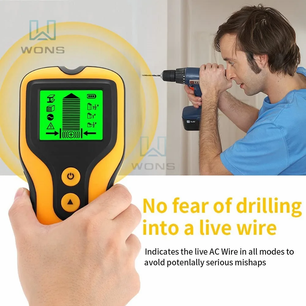 3 In 1 Metal Detector AC Wood Stud Finder Cable Wires Depth Tracker Detector Electronic Bolt Wall Scanner LCD HD Display
3 In 1 Metal Detector AC Wood Stud Finder Cable Wires Depth Tracker Detector Electronic Bolt Wall Scanner LCD HD Display