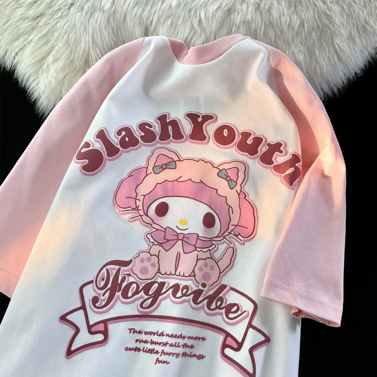 Kawaii Sanrios футболка с мультяшным принтом Hello Kitty Реглан плечи с коротким рукавом женский летний Свободный Топ для студентов
Kawaii Sanrios футболка с мультяшным принтом Hello Kitty Реглан плечи с коротким рукавом женский летний Свободный Топ для студентов