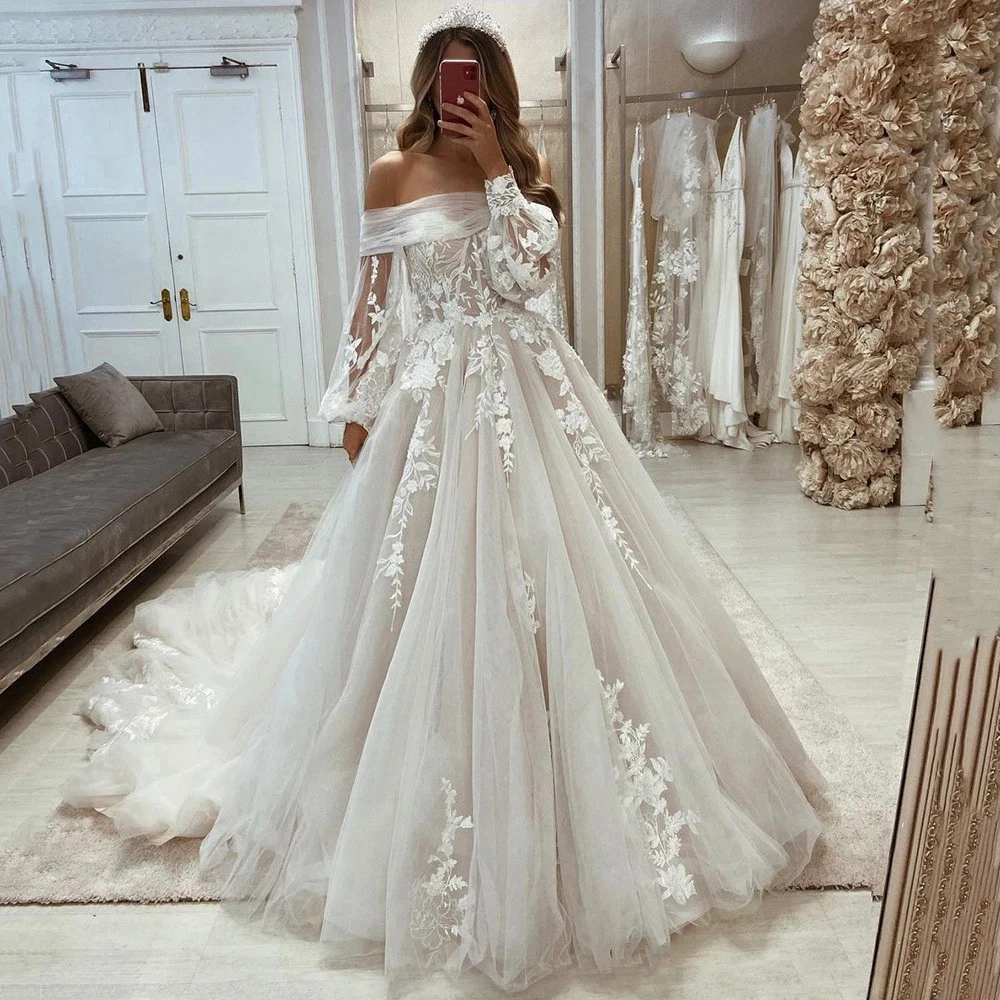 Msikoods Exquisite Lace Off Shoulder Wedding Dresses Appliques Long Sleeves Princess Boho Bridal Gowns vestidos de novia
Msikoods Exquisite Lace Off Shoulder Wedding Dresses Appliques Long Sleeves Princess Boho Bridal Gowns vestidos de novia