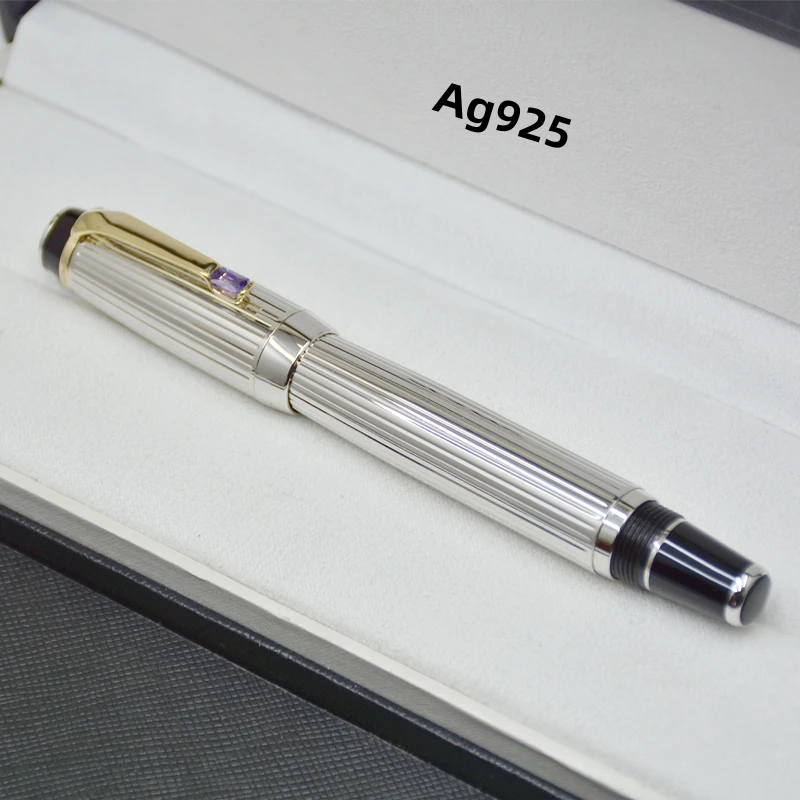 

Высококачественная Золотая/серебряная шариковая ручка Ag925 MB/чернильная ручка, канцелярские принадлежности, роскошные шариковые ручки для письма