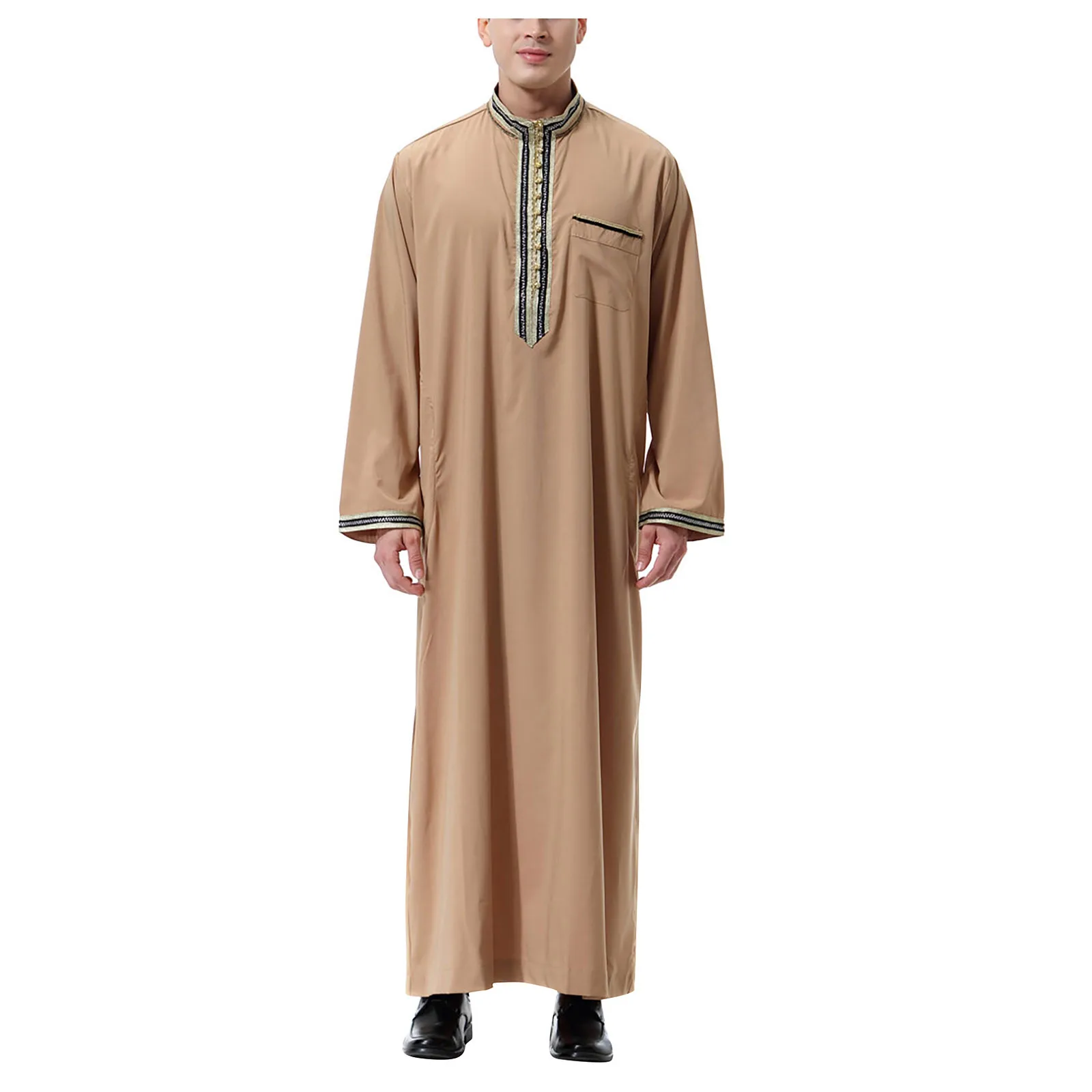 Men New Muslim Robe Plain Zipper Round Neck Jubba Thobe Fashion Loose Round Neck Long Sleeve Mens Clothes For Daily Wear
Men New Muslim Robe Plain Zipper Round Neck Jubba Thobe Fashion Loose Round Neck Long Sleeve Mens Clothes For Daily Wear