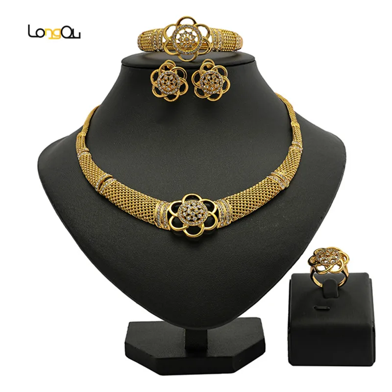 Longqu Wholesale 2023 italian gold plated designer Necklace/Earrings/Bracelet/ring/ Jewelry Sets For women wedding accessories 
Longqu Wholesale 2023 italian gold plated designer Necklace/Earrings/Bracelet/ring/ Jewelry Sets For women wedding accessories