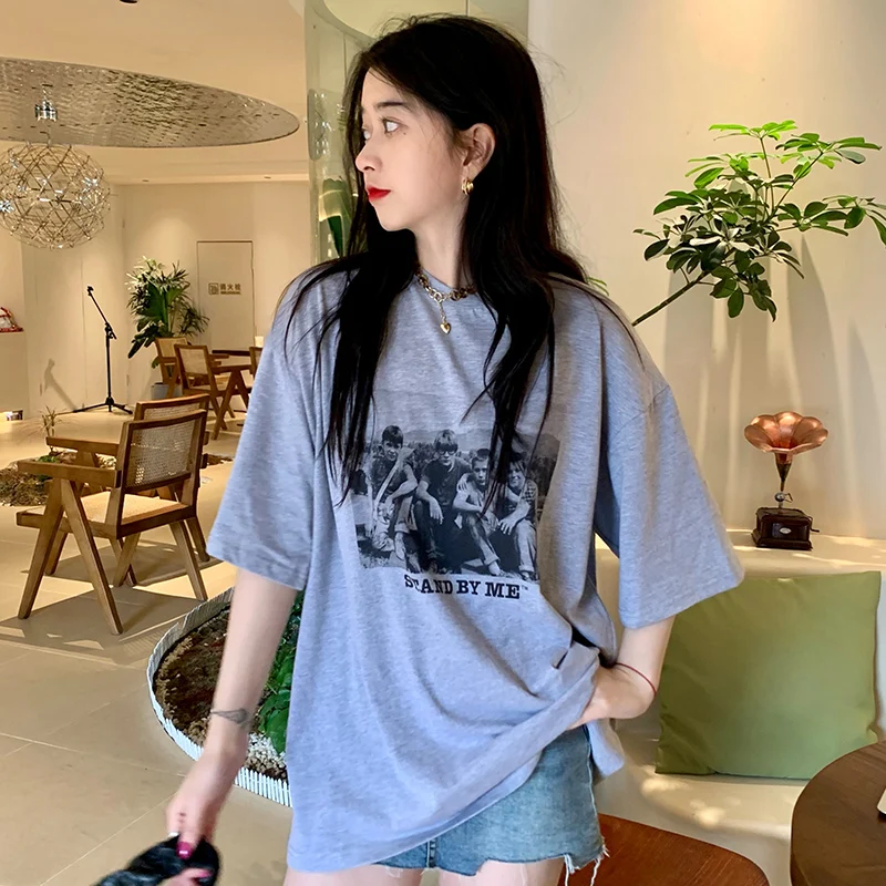 Female Korean Harajuku Vintage Print Loose Casual Tshirt Women's T-shirts Tops Japanese Kawaii Ladies Ulzzang Clothes For Women 
Female Korean Harajuku Vintage Print Loose Casual Tshirt Women's T-shirts Tops Japanese Kawaii Ladies Ulzzang Clothes For Women