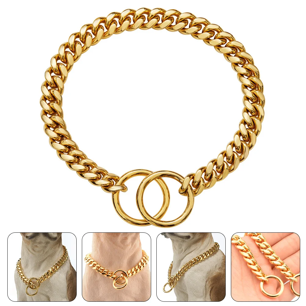 Dog Collar Chain Leash Pet Gold Puppy Walking Collars Medium Training Dominant Running Necklace Cuban Classic Neck Adjustable
Dog Collar Chain Leash Pet Gold Puppy Walking Collars Medium Training Dominant Running Necklace Cuban Classic Neck Adjustable