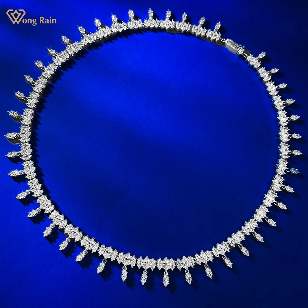 Wong Rain 925 Sterling Silver Marquise Cut Lab Sapphire Gemstone Necklace for Women Wedding Party Fine Jewelry Free Shipping
Wong Rain 925 Sterling Silver Marquise Cut Lab Sapphire Gemstone Necklace for Women Wedding Party Fine Jewelry Free Shipping
