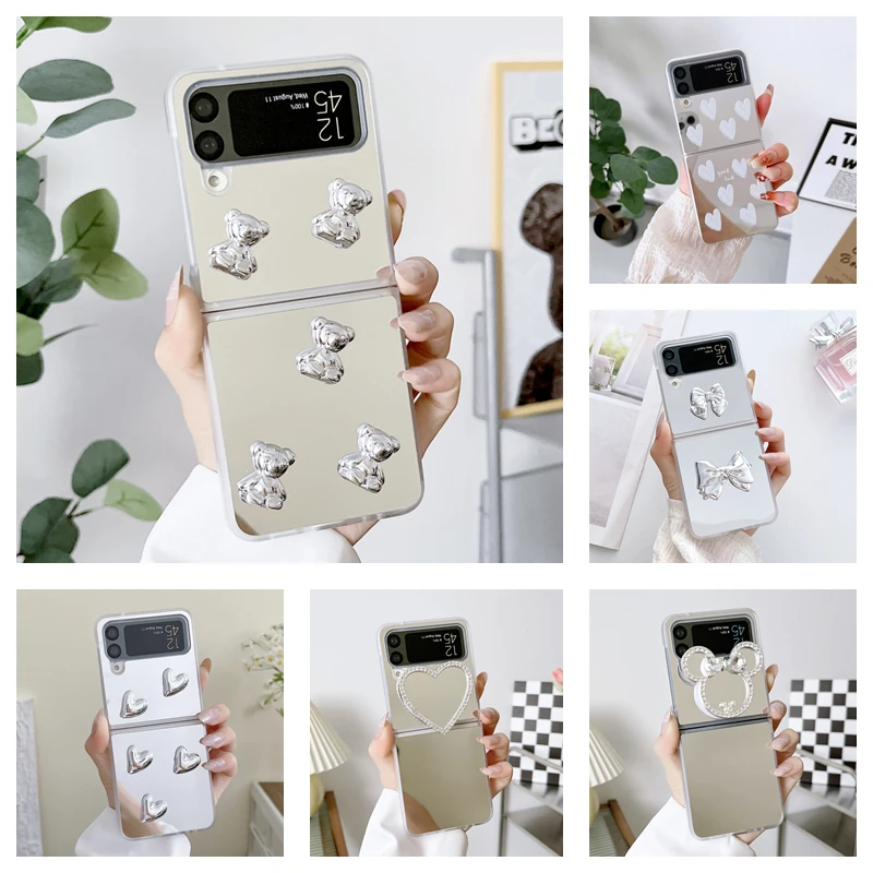 Mirror Surface 3D Bear Phone Case for Samsung Galaxy Z Flip 3 Z Flip 4 Hard PC Back Cover for ZFlip3 ZFlip4 Case Shell
Mirror Surface 3D Bear Phone Case for Samsung Galaxy Z Flip 3 Z Flip 4 Hard PC Back Cover for ZFlip3 ZFlip4 Case Shell