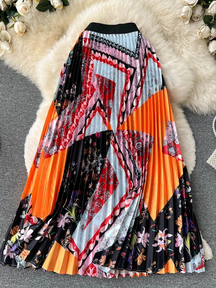YuooMuoo Brand Fashion Print Women Pleated Skirts 2022 New Summer High Waist Vacation Casual Long Skirts
YuooMuoo Brand Fashion Print Women Pleated Skirts 2022 New Summer High Waist Vacation Casual Long Skirts