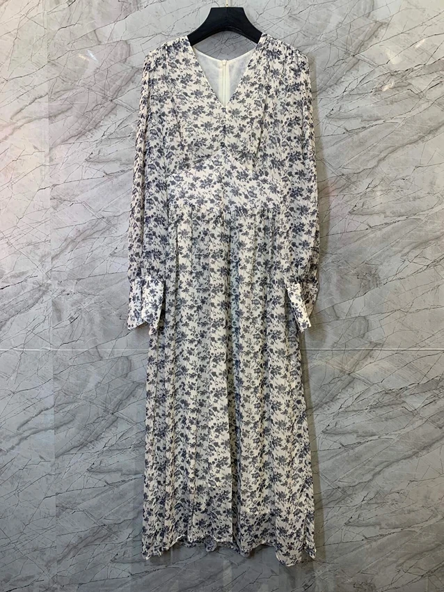 2023 new women fashion long sleeve V neck pleated floral slim dress fairy temperament dress 0304
2023 new women fashion long sleeve V neck pleated floral slim dress fairy temperament dress 0304