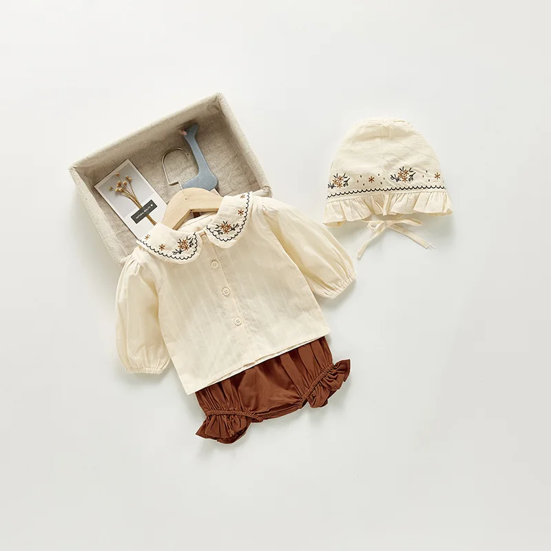 2022 Spring New Baby Clothing Set Toddler Girls Clothes Suit Peter Pan Collar Blouse Shorts And Hat 3Pcs Suit
2022 Spring New Baby Clothing Set Toddler Girls Clothes Suit Peter Pan Collar Blouse Shorts And Hat 3Pcs Suit