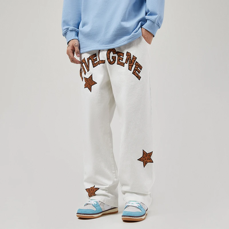 Star Embroidered Black Jeans Men's Fashion Brand Straight Loose Hip Hop Fried Street Pants Over Size Wide Leg Pants Streetwear
Star Embroidered Black Jeans Men's Fashion Brand Straight Loose Hip Hop Fried Street Pants Over Size Wide Leg Pants Streetwear
