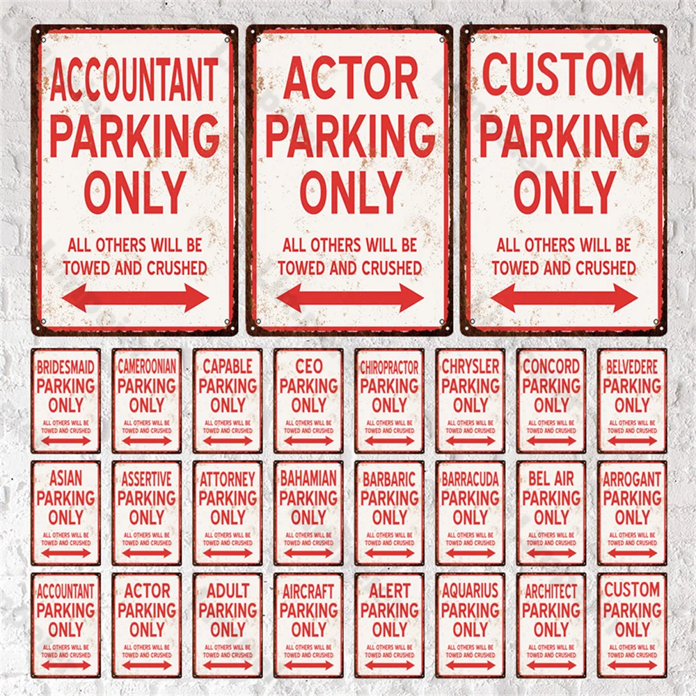 Custom Parking Metal Sign Accountant Parking Only Tinplate Barbaric Parking Only Metal Wall Stickers Ceo Parking Only Metal Sign
Custom Parking Metal Sign Accountant Parking Only Tinplate Barbaric Parking Only Metal Wall Stickers Ceo Parking Only Metal Sign