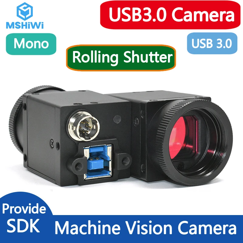 

High Speed USB3.0 Industrial Digital Camera Monochrome Rolling Shutter Demo Machine Vision With SDK for Imaging Optic Inspection