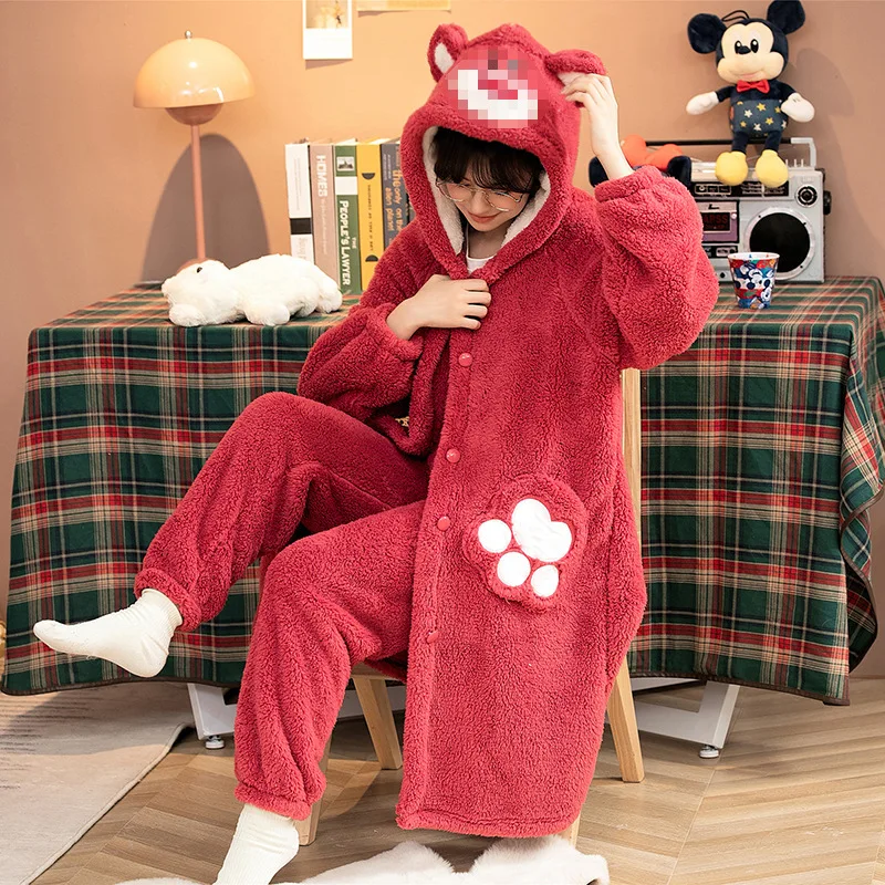 Winter Warm Animal Pajamas Cartoon Robes Long Sleeve Flannel Nightgown Hooded Nightdress Cosplay Bear Sleepwear Drop-shipping
Winter Warm Animal Pajamas Cartoon Robes Long Sleeve Flannel Nightgown Hooded Nightdress Cosplay Bear Sleepwear Drop-shipping
