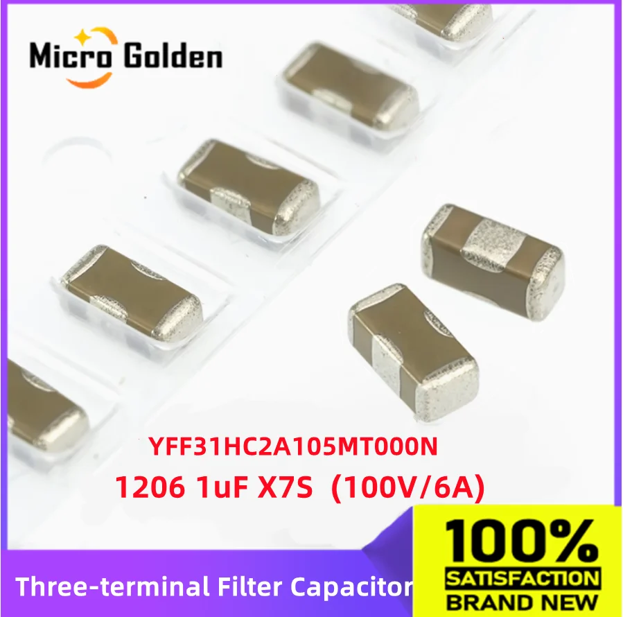 (10PCS) 1206 1uF 100V 6A 3216 SMD Three-terminal Filter Capacitor YFF31HC2A105MT000N EMI Static Noise Filter Multilayer Ceramic
(10PCS) 1206 1uF 100V 6A 3216 SMD Three-terminal Filter Capacitor YFF31HC2A105MT000N EMI Static Noise Filter Multilayer Ceramic