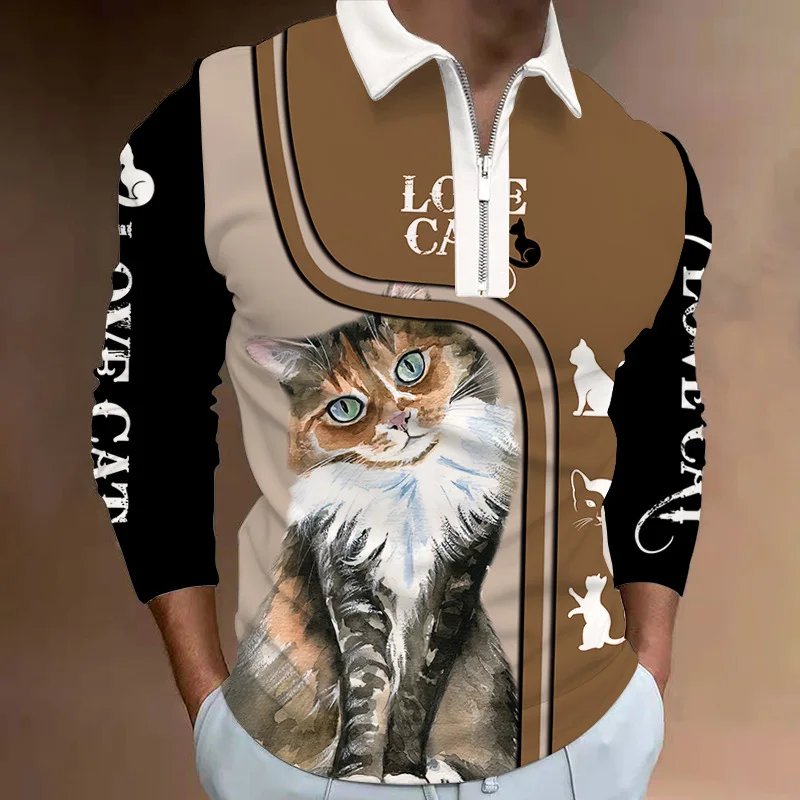 S-5XL Men's Casual Autumn Long Sleeve Polo Shirts Men Male Zip Tee Shirt Cat Dog Men Tops Street Golf Clothing Clothes For Men
S-5XL Men's Casual Autumn Long Sleeve Polo Shirts Men Male Zip Tee Shirt Cat Dog Men Tops Street Golf Clothing Clothes For Men