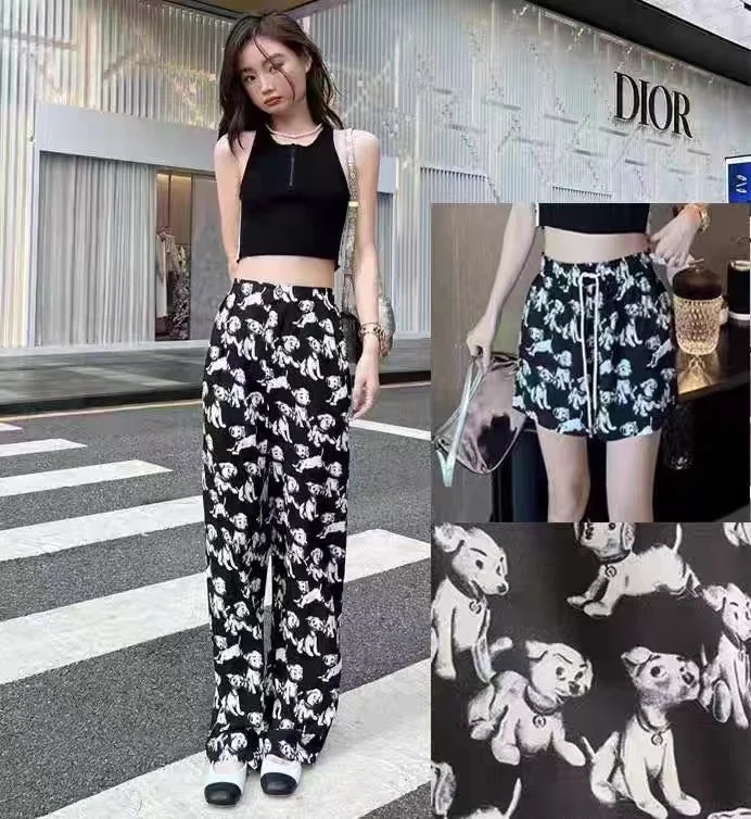European and n fashion dog cartoon trousers casual sports loose drawstring show slim high-waisted printed beach trousers
European and n fashion dog cartoon trousers casual sports loose drawstring show slim high-waisted printed beach trousers