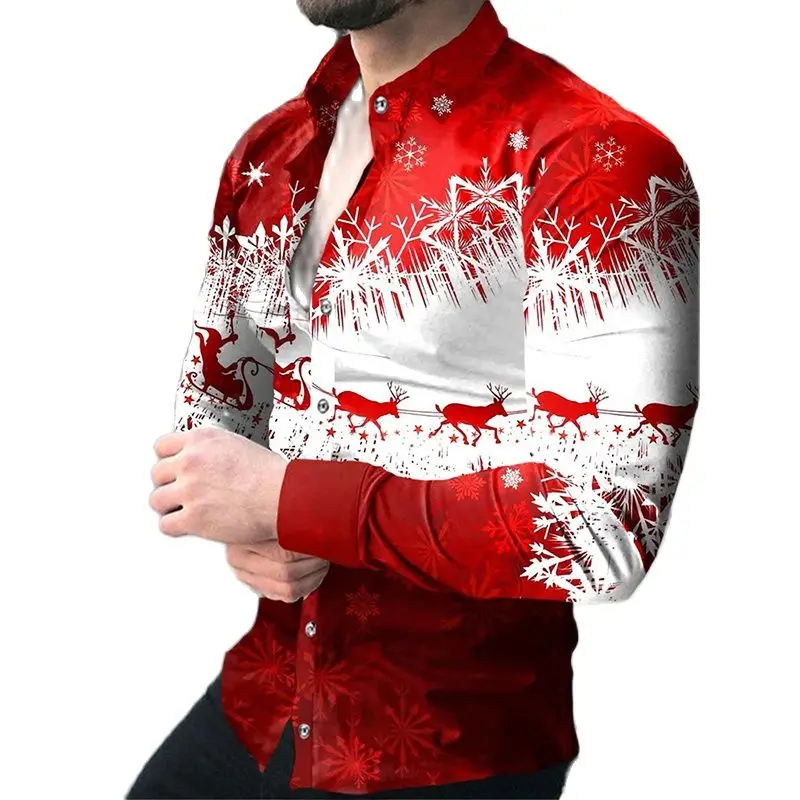 Рубашка мужская с отложным воротником, повседневная с длинным рукавом, на пуговицах, с рождественским принтом, кардиган Вечерние
Рубашка мужская с отложным воротником, повседневная с длинным рукавом, на пуговицах, с рождественским принтом, кардиган Вечерние