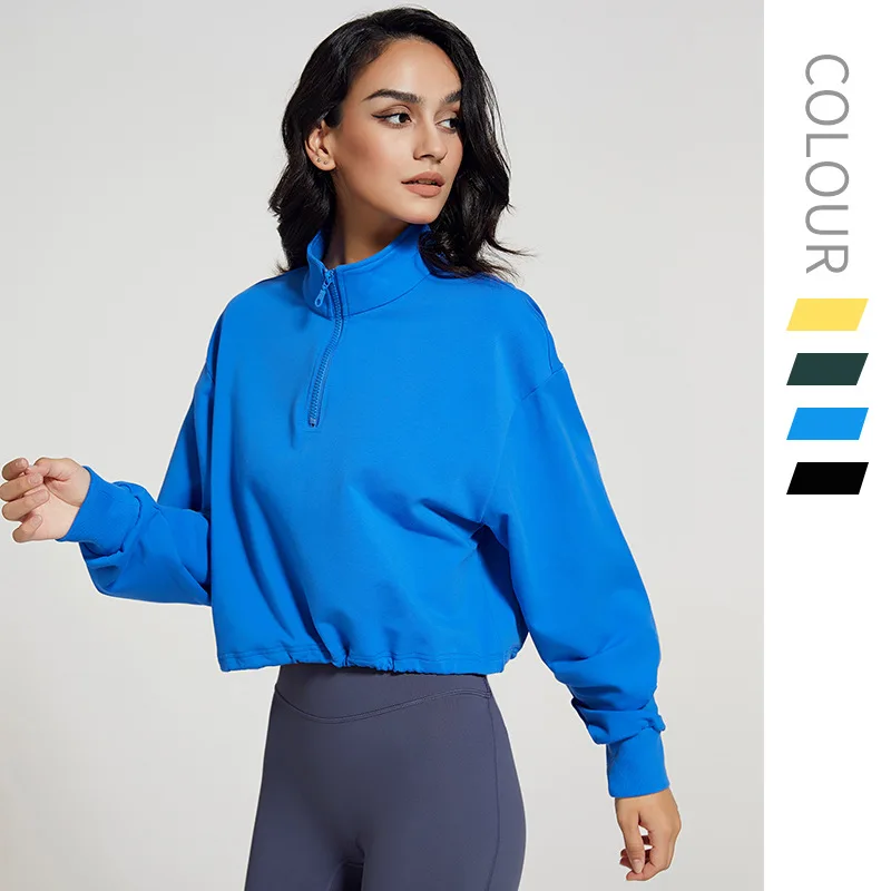 2022 Autumn New Long Neck Fitness Sports Sweater Women's Loose Zipper Drawstring Long Sleeve Yoga Jacket T-shirt Sweatshirt
2022 Autumn New Long Neck Fitness Sports Sweater Women's Loose Zipper Drawstring Long Sleeve Yoga Jacket T-shirt Sweatshirt