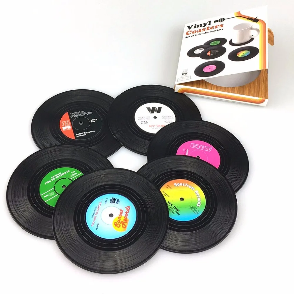 6Pcs Soft Retro Vinyl Drink Coasters Table Cup Mat Home Decor CD Record Coffee Drink Cup Heat resistant Placemat Tableware
6Pcs Soft Retro Vinyl Drink Coasters Table Cup Mat Home Decor CD Record Coffee Drink Cup Heat resistant Placemat Tableware