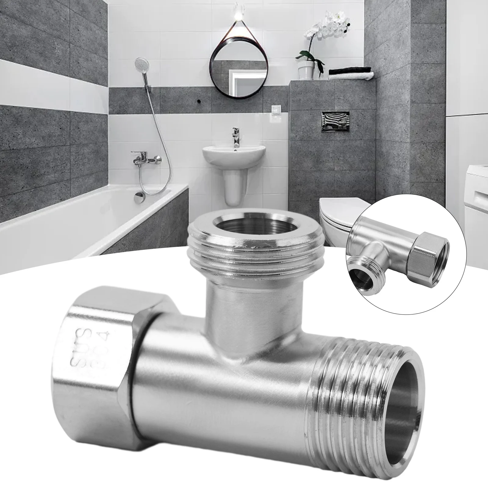 Stainless Steel Diverter Valve T-shape 3 Fitting For Connecting Angle Valve Hose Faucet Shower G1/2 Inch Thread Connector
Stainless Steel Diverter Valve T-shape 3 Fitting For Connecting Angle Valve Hose Faucet Shower G1/2 Inch Thread Connector