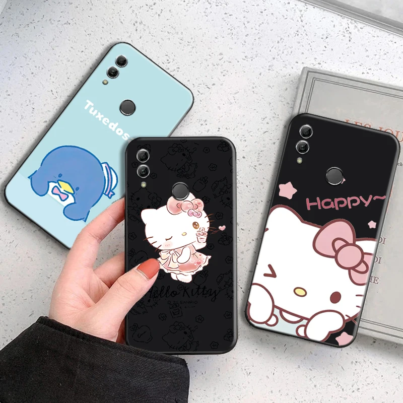 

MINISO Hello Kitty Phone Case For Huawei Honor 7A 7X 8 8X 8C 9 V9 9A 9S 9X 9 Lite 9X Lite 8 9 Pro Soft Silicone Cover
