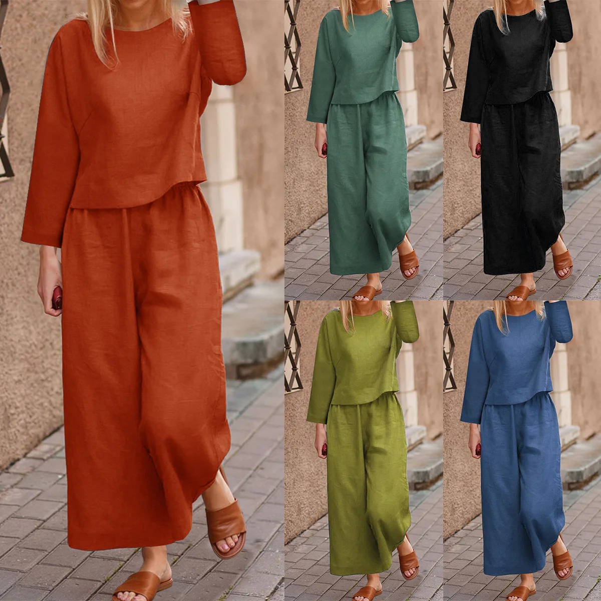 Sleepwear for Women 2 Piece Sets Summer Casual Loose Fitting Solid Long Sleeved Shirt Long Pants Loungewear Women's Pijama Pjs
Sleepwear for Women 2 Piece Sets Summer Casual Loose Fitting Solid Long Sleeved Shirt Long Pants Loungewear Women's Pijama Pjs