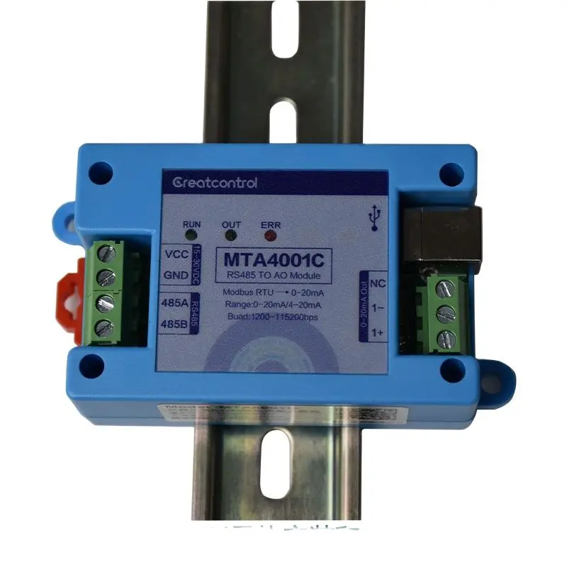 RS485 to analog current output module 4-20mA output AO Modbus master current output
RS485 to analog current output module 4-20mA output AO Modbus master current output