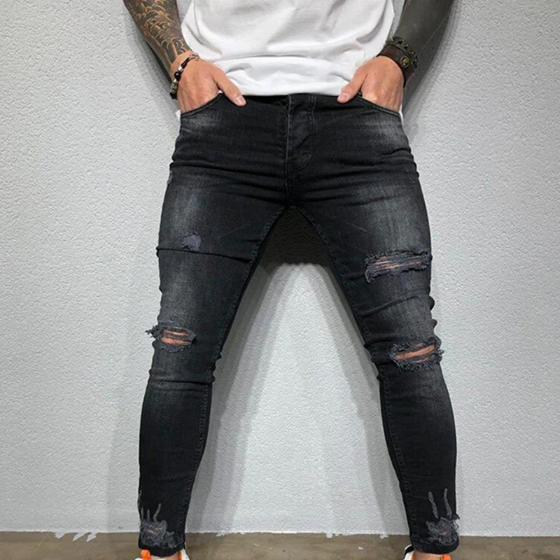 New Fashion Men Skinny Trousers Destroyed Hip Hop Rippped Hole Stretch Denim Jeans Streetwear Male Casual Clothing
New Fashion Men Skinny Trousers Destroyed Hip Hop Rippped Hole Stretch Denim Jeans Streetwear Male Casual Clothing