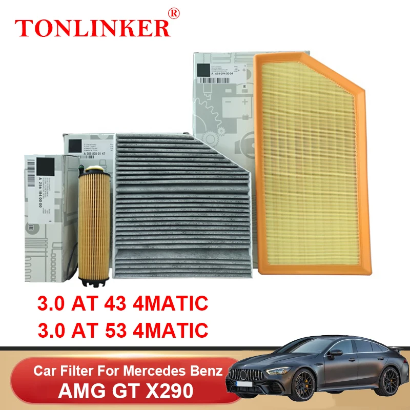 

TONLINKER Cabin Air Filter Oil Filter For Mercedes Benz AMG GT X290 3.0AT 43 53 4MATIC 4.0AT 63 63S 2018-2022 Car Accessories