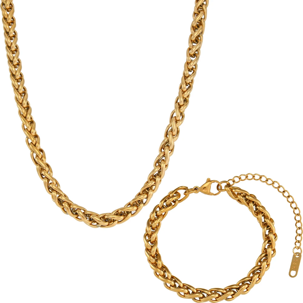 Hip Hop18K Gold Plated Waterproof Flower Basket Chain Necklaces Thick Stainless Steel Bracelets for Women Jewelry Accessories
Hip Hop18K Gold Plated Waterproof Flower Basket Chain Necklaces Thick Stainless Steel Bracelets for Women Jewelry Accessories