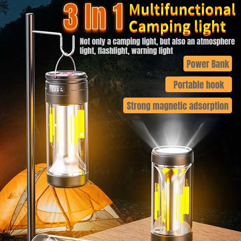 Outdoor Camping Tent Lantern Light Rechargeable Fishing Lanterns Flashlight Emergency Repair Tool Batery Lamp Power Bank Light
Outdoor Camping Tent Lantern Light Rechargeable Fishing Lanterns Flashlight Emergency Repair Tool Batery Lamp Power Bank Light
