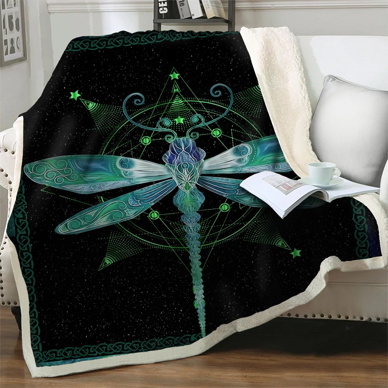 

Мультяшное детское плюшевое одеяло, 3D Dreamlike Dragonfly, мягкое фланелевое одеяло, одеяло, покрывало для дивана, кровати, домашнее украшение
