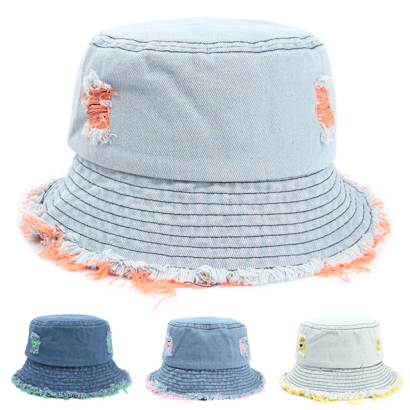 New Summer Unisex Tassel Washed Denim Bucket Hats Outdoor Wide Brim Foldable Panama Cap Women Hop Hole Anti-UV Fisherman Hat
New Summer Unisex Tassel Washed Denim Bucket Hats Outdoor Wide Brim Foldable Panama Cap Women Hop Hole Anti-UV Fisherman Hat