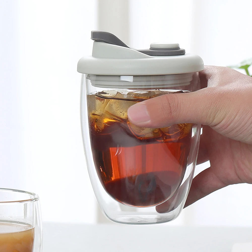 Leak Proof Double Wall Glass Cup With Airtight silica gel Lid Insulated Coffee Mug Tea Juice cup Insulated Glass Egg-shaped Cup
Leak Proof Double Wall Glass Cup With Airtight silica gel Lid Insulated Coffee Mug Tea Juice cup Insulated Glass Egg-shaped Cup