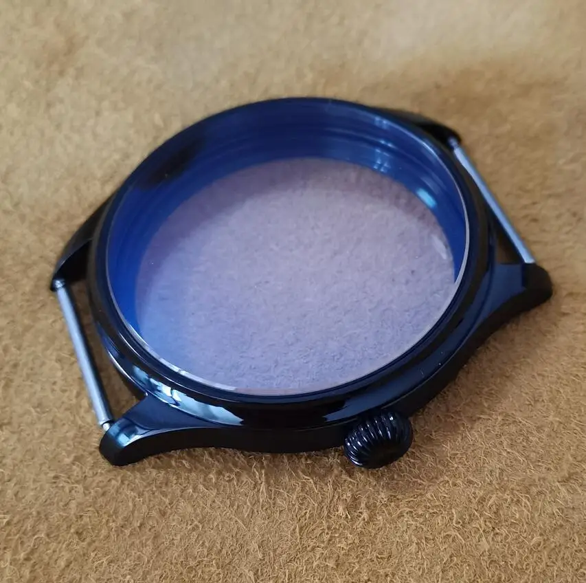 Pilot black 44mm 316L Stainless steel watch case pumpkin shaped crown Mineral glass Blue coating Manual mechanical watch case
Pilot black 44mm 316L Stainless steel watch case pumpkin shaped crown Mineral glass Blue coating Manual mechanical watch case